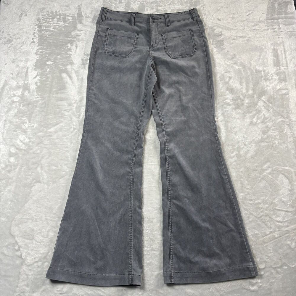 Free People Pants Womens Size 28 Gray Flare Low Rise Utility Boho Y2K Western